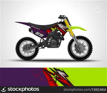Racing motocross wrap decal and vinyl sticker design. Concept graphic abstract background for wrapping vehicles, motorsports, Sportbikes, motocross, supermoto and livery. Vector illustration.