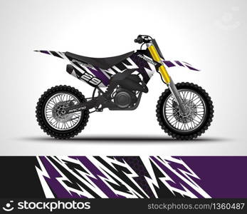 Racing motocross wrap decal and vinyl sticker design. Concept graphic abstract background for wrapping vehicles, motorsports, Sportbikes, motocross, supermoto and livery. Vector illustration.