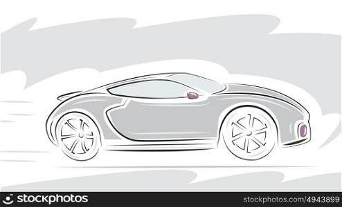 Racing Sport car. Vector illustration.