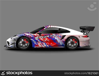 Racing sport car wrap decal and vehicle livery