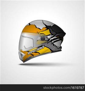 Racing Sport helmet wrap decal and vinyl sticker design.