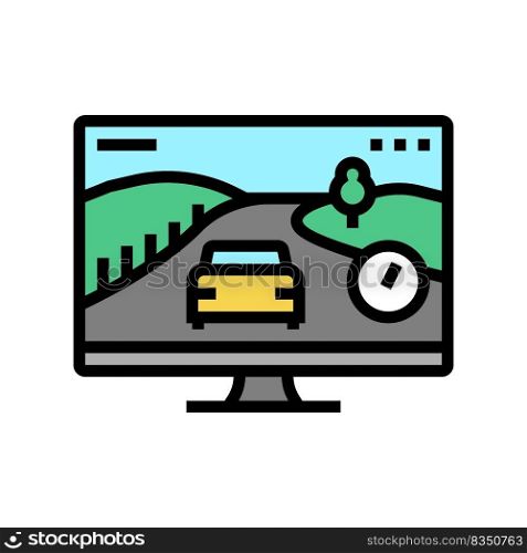racing video game color icon vector. racing video game sign. isolated symbol illustration. racing video game color icon vector illustration