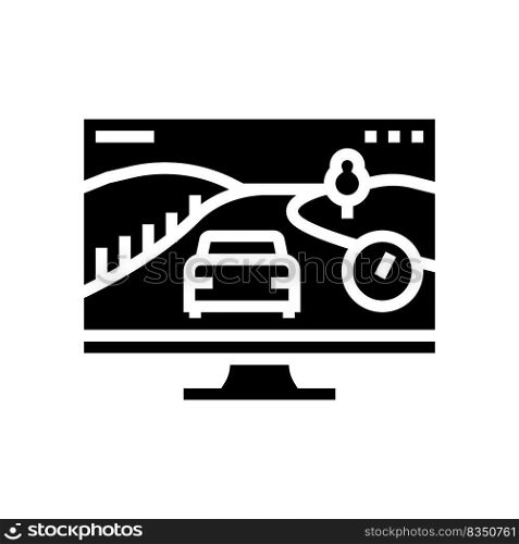 racing video game glyph icon vector. racing video game sign. isolated symbol illustration. racing video game glyph icon vector illustration