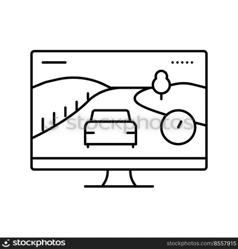 racing video game line icon vector. racing video game sign. isolated contour symbol black illustration. racing video game line icon vector illustration