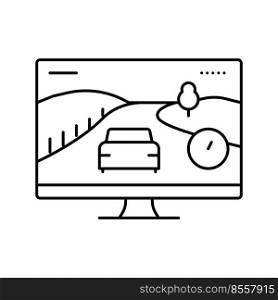 racing video game line icon vector. racing video game sign. isolated contour symbol black illustration. racing video game line icon vector illustration