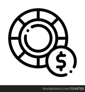 Racing Wheel Betting And Gambling Icon Vector Thin Line. Contour Illustration. Racing Wheel Betting And Gambling Icon Vector Illustration
