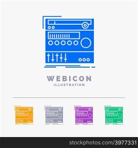 rack, component, module, sound, studio 5 Color Glyph Web Icon Template isolated on white. Vector illustration