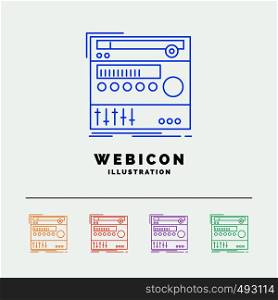 rack, component, module, sound, studio 5 Color Line Web Icon Template isolated on white. Vector illustration. Vector EPS10 Abstract Template background
