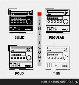 rack, component, module, sound, studio Icon in Thin, Regular, Bold Line and Glyph Style. Vector illustration. Vector EPS10 Abstract Template background