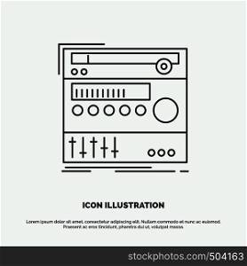 rack, component, module, sound, studio Icon. Line vector gray symbol for UI and UX, website or mobile application. Vector EPS10 Abstract Template background