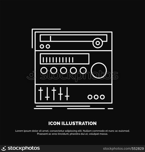 rack, component, module, sound, studio Icon. Line vector symbol for UI and UX, website or mobile application. Vector EPS10 Abstract Template background