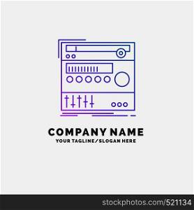 rack, component, module, sound, studio Purple Business Logo Template. Place for Tagline. Vector EPS10 Abstract Template background