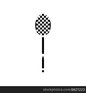 racket badminton glyph icon vector. racket badminton sign. isolated symbol illustration. racket badminton glyph icon vector illustration