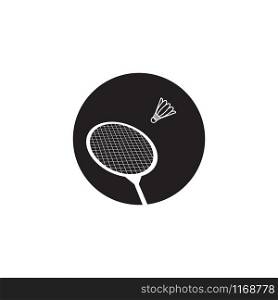 Racket badminton icon design template vector isolated