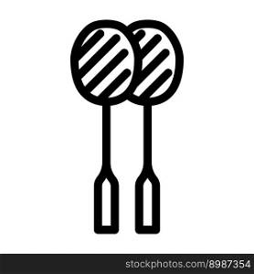 racket badminton line icon vector. racket badminton sign. isolated contour symbol black illustration. racket badminton line icon vector illustration