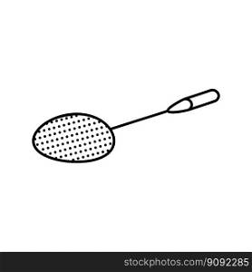 racket game badminton line icon vector. racket game badminton sign. isolated contour symbol black illustration. racket game badminton line icon vector illustration