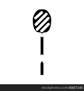 racket professional badminton glyph icon vector. racket professional badminton sign. isolated symbol illustration. racket professional badminton glyph icon vector illustration