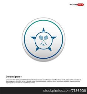 Racket Shuttlecock Icon - white circle button