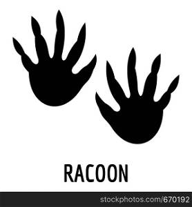 Racoon step icon. Simple illustration of racoon step vector icon for web. Racoon step icon, simple style.