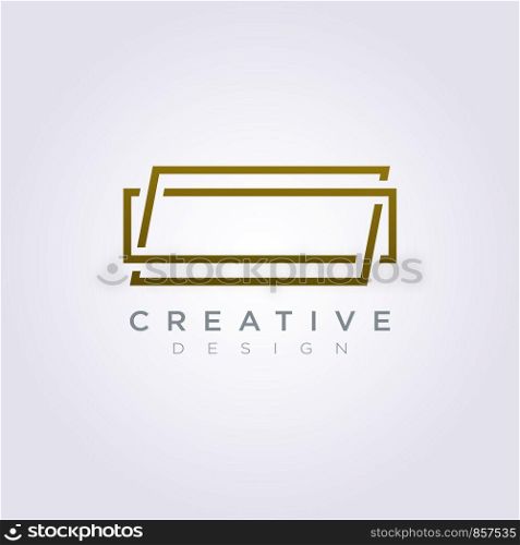 Ractangle Line Vector Illustration Design Clipart Symbol Logo Template.