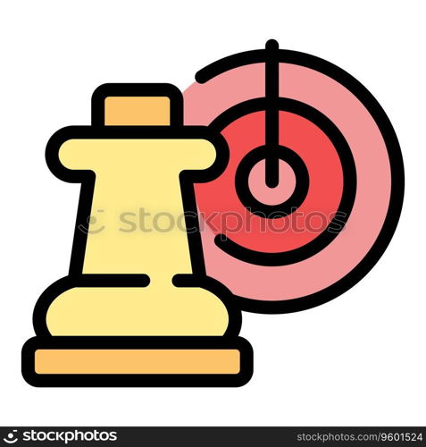 Radar chess icon outline vector. Online game. Board queen color flat. Radar chess icon vector flat