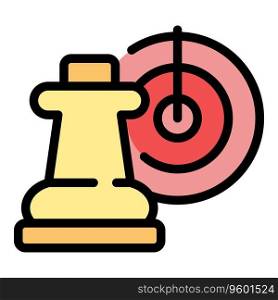 Radar chess icon outline vector. Online game. Board queen color flat. Radar chess icon vector flat
