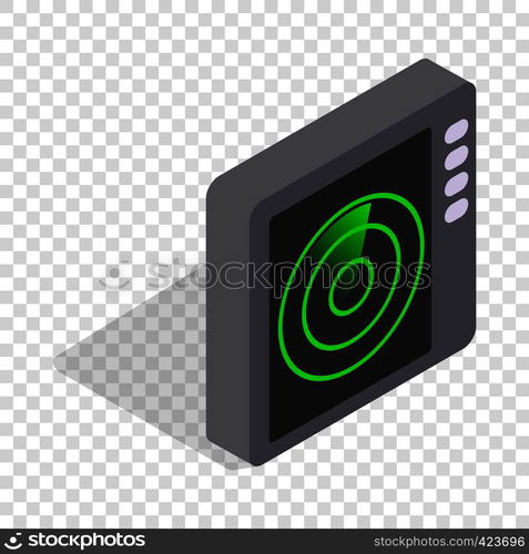 Radar screen isometric icon 3d on a transparent background vector illustration. Radar screen isometric icon