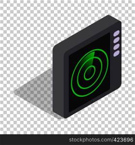 Radar screen isometric icon 3d on a transparent background vector illustration. Radar screen isometric icon