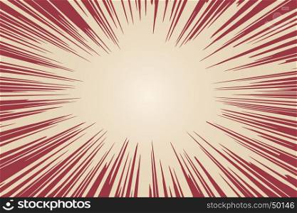 Radial background with comic book speed lines. Vector illustration