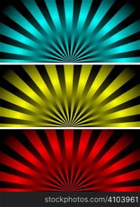 radiating illustration with three color variation ideal as a background
