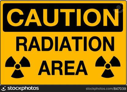 Radiation area. Caution sign,Vector illustration EPS10