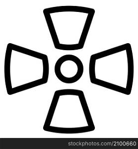 Radiation exposure warning logotype isolated on a white background