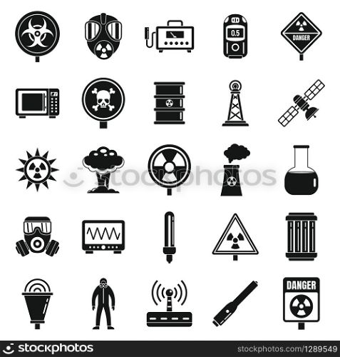 Radiation hazard icons set. Simple set of radiation hazard vector icons for web design on white background. Radiation hazard icons set, simple style