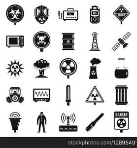 Radiation hazard icons set. Simple set of radiation hazard vector icons for web design on white background. Radiation hazard icons set, simple style