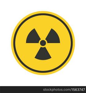 Radiation Hazard Sign. Radiation nuclear vector icon. Symbol of radioactive threat alert in a black frame on yellow background.. Radiation Hazard Sign. Symbol of radioactive threat alert in a black frame on yellow background.