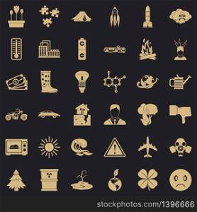 Radiation icons set. Simple style of 36 radiation vector icons for web for any design. Radiation icons set, simple style