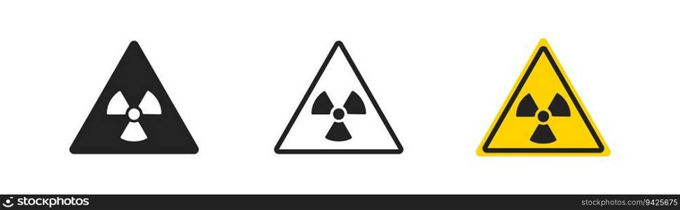 Radiation outline icon on white background. Danger concept. Radioactive symbol. Simple flat design. Vector illustration. Radiation outline icon on white background. Danger concept. Radioactive symbol. Simple flat design. Vector illustration. 