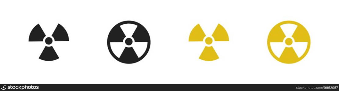 Radiation sign collection on white background. Radiation hazard icon set.. Radiation sign collection. Radiation hazard icon set.