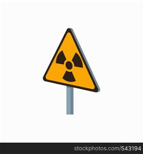 Radiation sign icon in cartoon style on a white background. Radiation sign icon in cartoon style