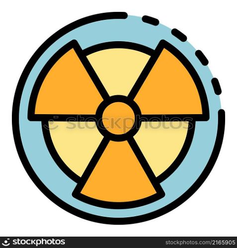 Radiation sign icon. Outline radiation sign vector icon color flat isolated. Radiation sign icon color outline vector