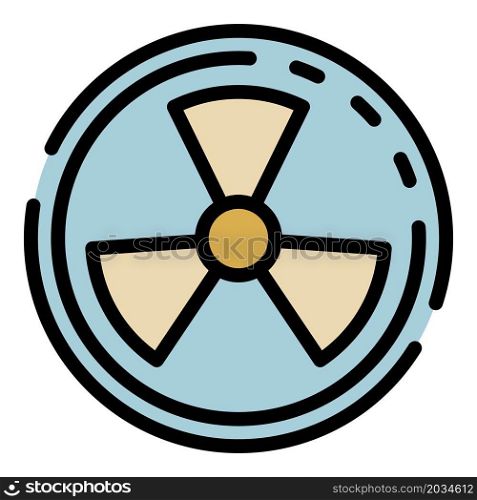 Radiation symbol icon. Outline radiation symbol vector icon color flat isolated. Radiation symbol icon color outline vector
