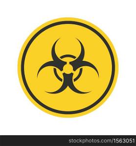 Radiation toxic Sign. Radiation nuclear vector icon. Symbol of Warning toxic in a black frame on yellow background.. Radiation toxic Sign. Symbol of Warning toxic in a black frame on yellow background.