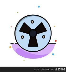 Radiation, Warning, Medical, Fan Abstract Flat Color Icon Template