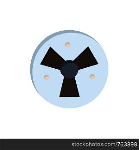 Radiation, Warning, Medical, Fan Flat Color Icon. Vector icon banner Template