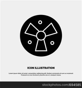 Radiation, Warning, Medical, Fan solid Glyph Icon vector