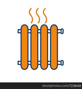 Radiator color icon. Heating battery. Heater. Isolated vector illustration. Radiator color icon