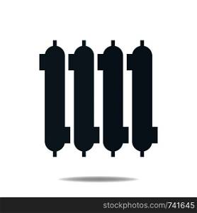 Radiator. Flat style icon of utilities. Symbol of heating. Clean and modern vector illustration for design, web.