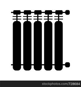 Radiator glyph icon. Heating battery. Heater. Silhouette symbol. Negative space. Vector isolated illustration. Radiator glyph icon
