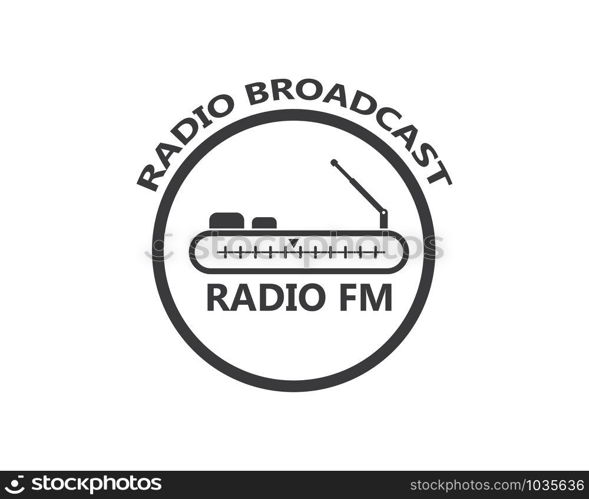 radio broadcast logo icon vector illustration design