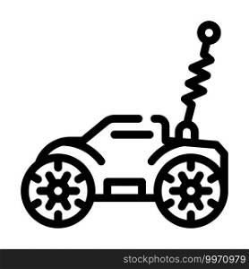 radio controlled car toy line icon vector. radio controlled car toy sign. isolated contour symbol black illustration. radio controlled car toy line icon vector illustration